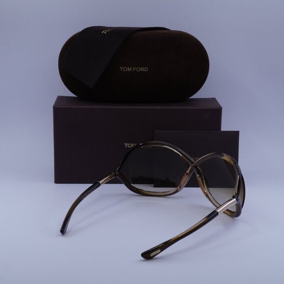 Tom Ford FT0009 74F Whitney Butterfly Sunglasses - Transparent Pink/Brown - Picture 9 of 9